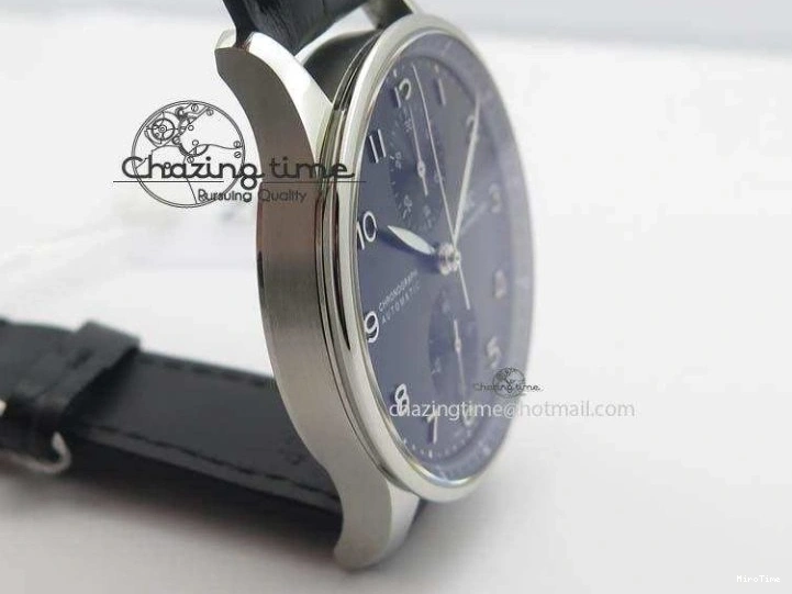 MIROTIME 0122 Reliable Portuguese IW371447 ZF 1:1 Best Edition SS Black Dial On Black Leather Strap A79350 V 7274